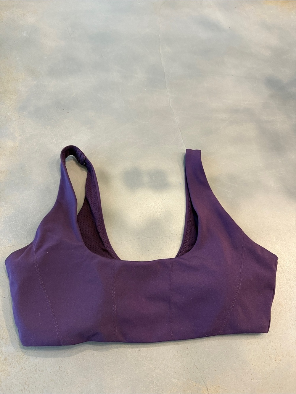 Scoop Neck Crop Sports Bra - Purple